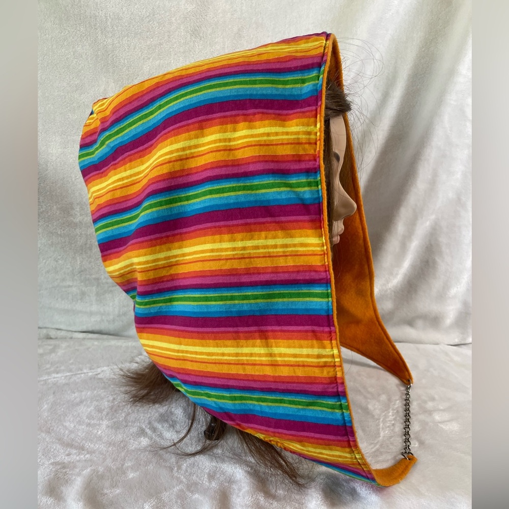 Colorful festival hood with chain